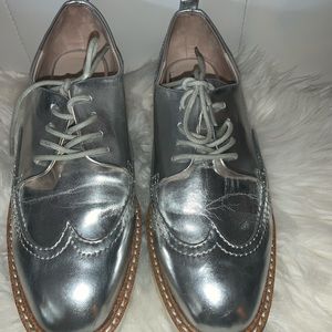 Zara Silver Oxford Shoes